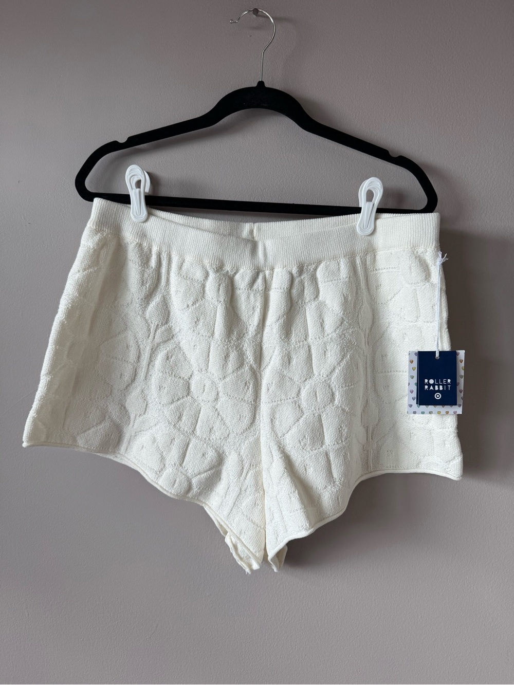 Roller Rabbit x Target NWT Women’s White Terry Embossed Daisy Shorts XL